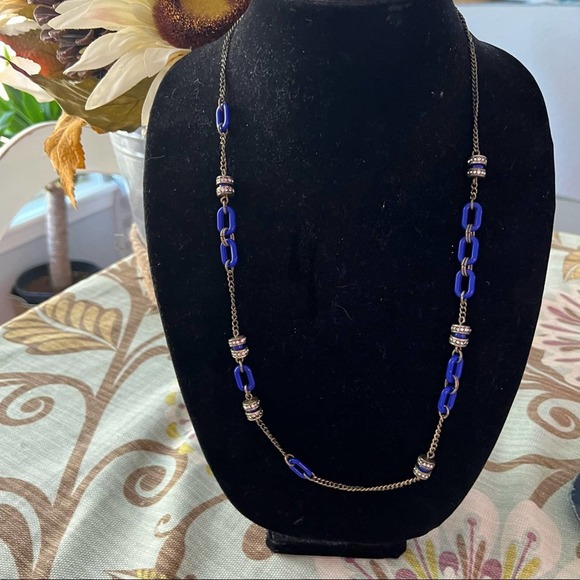 J. Crew Blue Chainlink Necklace - Picture 3 of 6